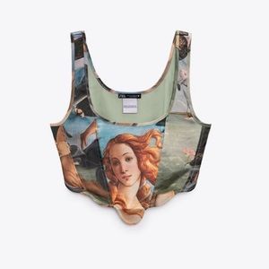 NWT Zara Bustier Birth of Venus